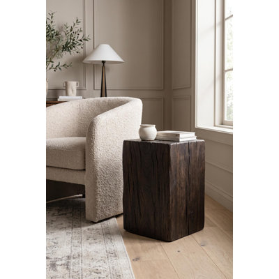 Phillips Collection Black Wood Stool In Natural