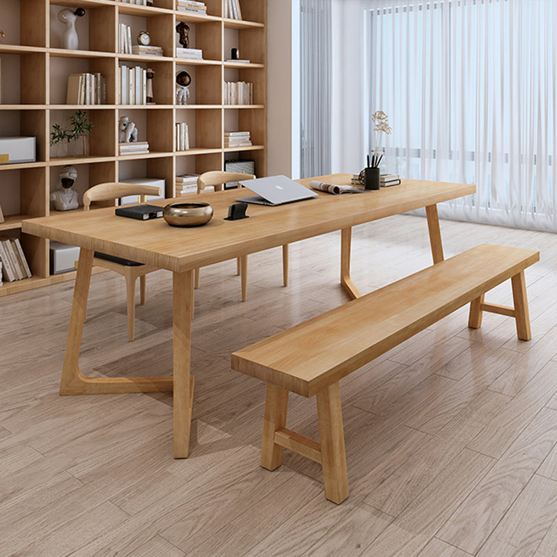 Bureau rectangulaire en bois massif Burlywood, H 29,53 po x l 62,99 po x P 27,56 po