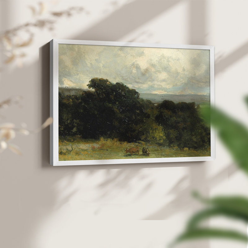 Paysages rétro-dxlv-impression encadrée - réversible, H 11 po x l 14 po, Blanc