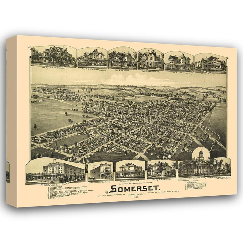 Art sur toile tendue Lark Manor ™ Fowler Gallery, Somerset Pennsylvania, Fowler 1900, H 28 po x l 35 po