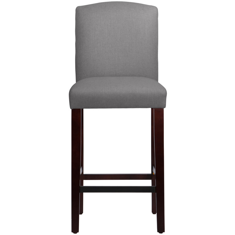 Tabouret de bar et de comptoir April, Tabouret de bar (siège d'une hauteur de 31 po), Lin classique gris, Espresso