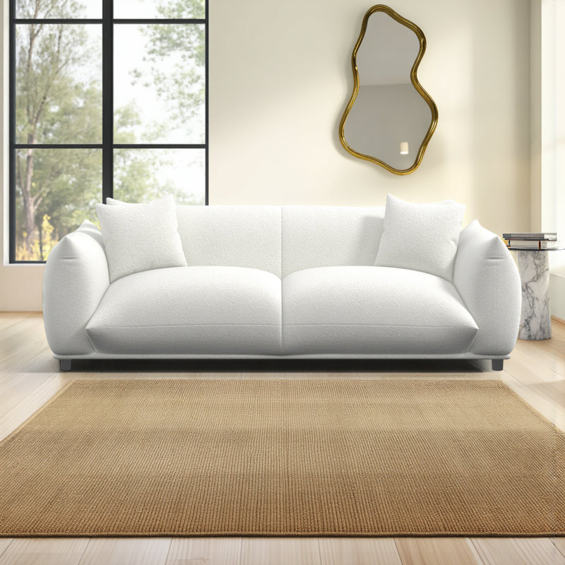 Canapé 89 po Mid-Century - Structure en noyer massif avec pieds amovibles et boucle haute densité pour une vie compacte
