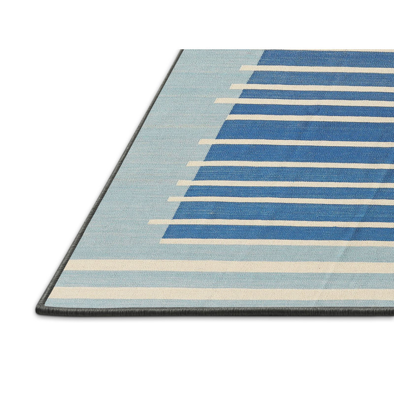 Tapis abstrait gris / bleu ciel, Rectangle 5 pi x 8 pi