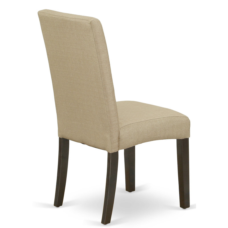 Ensemble de table de salle à manger 3 pièces pour petits espaces comprenant une table de cuisine ronde et 2 chaises de salle à manger Parson en tissu brun, cappuccino de 42 po x 42 po