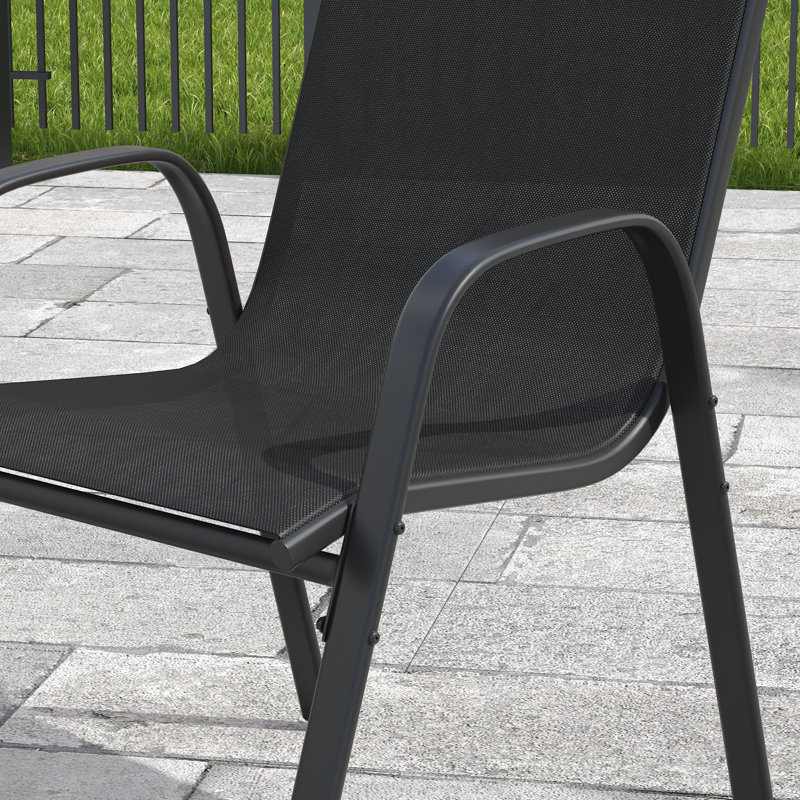 Chaise de salle à manger d'extérieur, Noir
