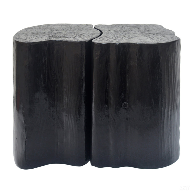 2-In-1 Irregular MGO End Table(Only Including Table), Black