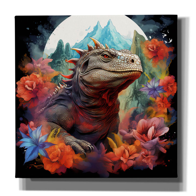 Art mural épique «Komodo 2» par r3darch0n, H 12 po x l 12 po x P 0,75 po