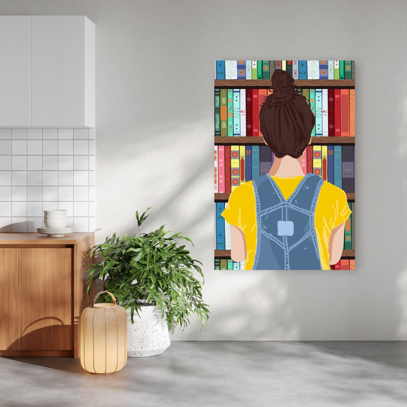 Browsing Library Books Contemporary Architecture Wall Art Print by WallChart Art Studio - Print, 152.4cm H x 101.6cm W