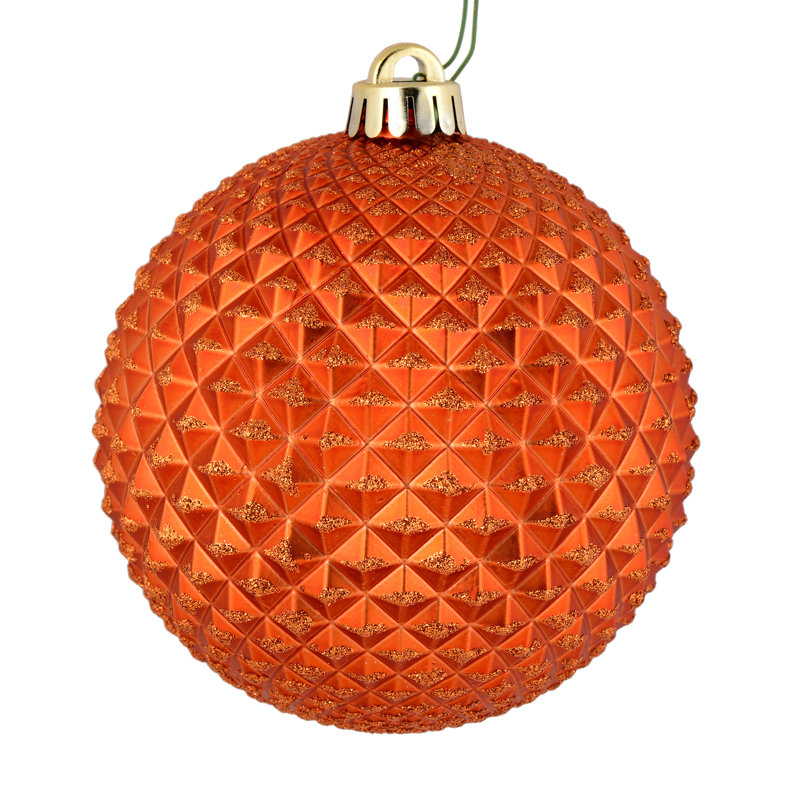 Ornement boule Durian Glitter, Orange brûlé