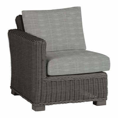 Rustic Woven Sectional Left - Slate Gray