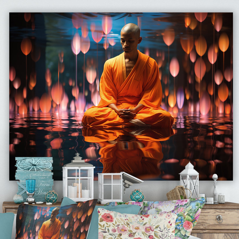 Vipassana Insight Meditation sur impression sur toile, H 24 po x l 32 po x P 1 po, Toile tendue
