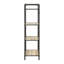 Chêne antique et tablette gris sableux - 4 rectangulaires avec bibliothèque et matériaux de construction en bois synthétique