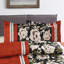Red Trendy Printed Bedspread Floral Design Quilted with Pillow Shams-113665265