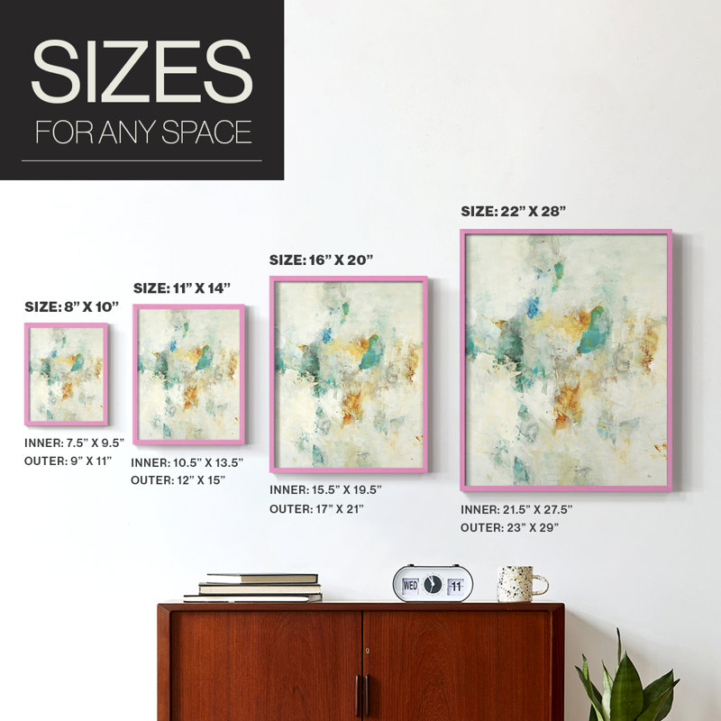 Let's Dance Framed Print - Solid Wood, Pink, 10" H x 8" W