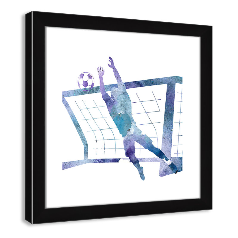 Fille de football 2, H 18 po x l 18 po x P 0,63 po, Cadre noir