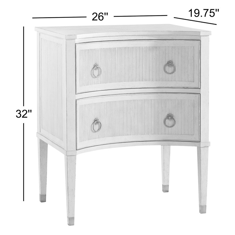 Commode 2 tiroirs Gustavian, Gris antique