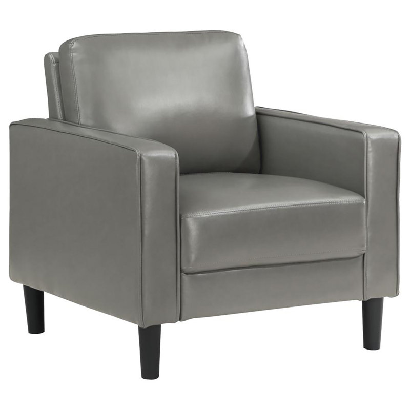 Fauteuil Columbia, Similicuir gris
