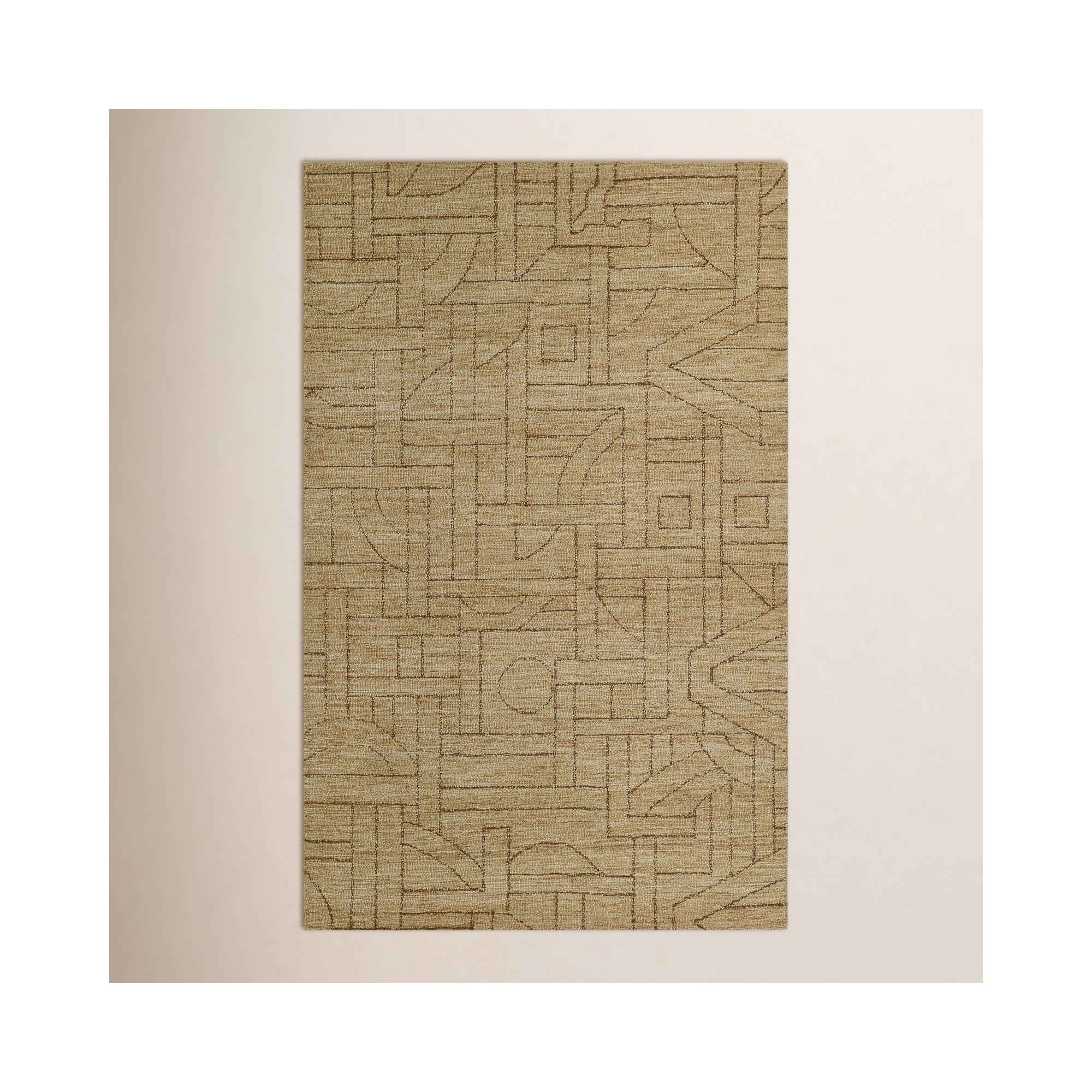 Ann-Sophie Handmade Wool Brown Rug, Rectangle 8' x 10'