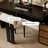 Black + Brown Rectangular Solid Wood + Acrylic desk-300723590