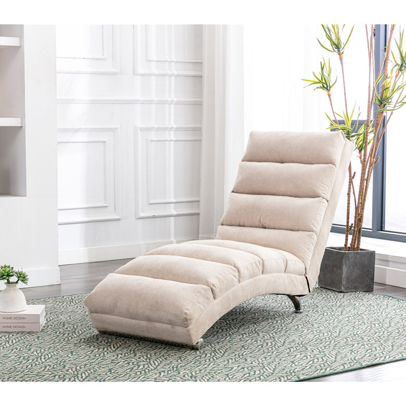 Upholstered Chaise Lounge, Beige