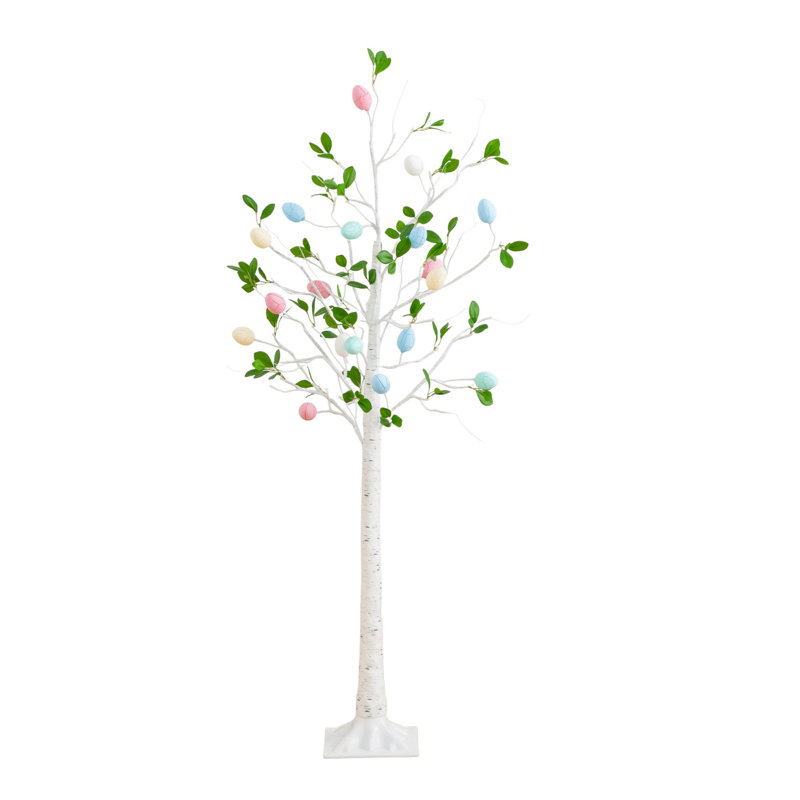 5 pi. Arbre de Pâques pré-éclairé avec 72 lumières à DEL blanc chaud, H 60 po x l 23 po x P 16 po