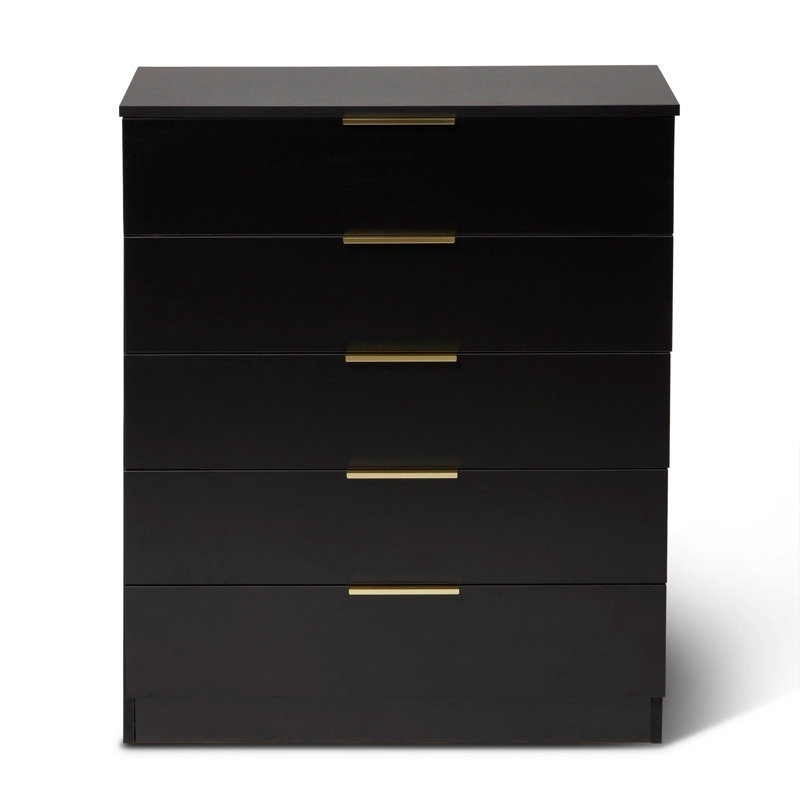 Glenhaven 2 Door Manufactured Wood Wardrobe, Pitch Black