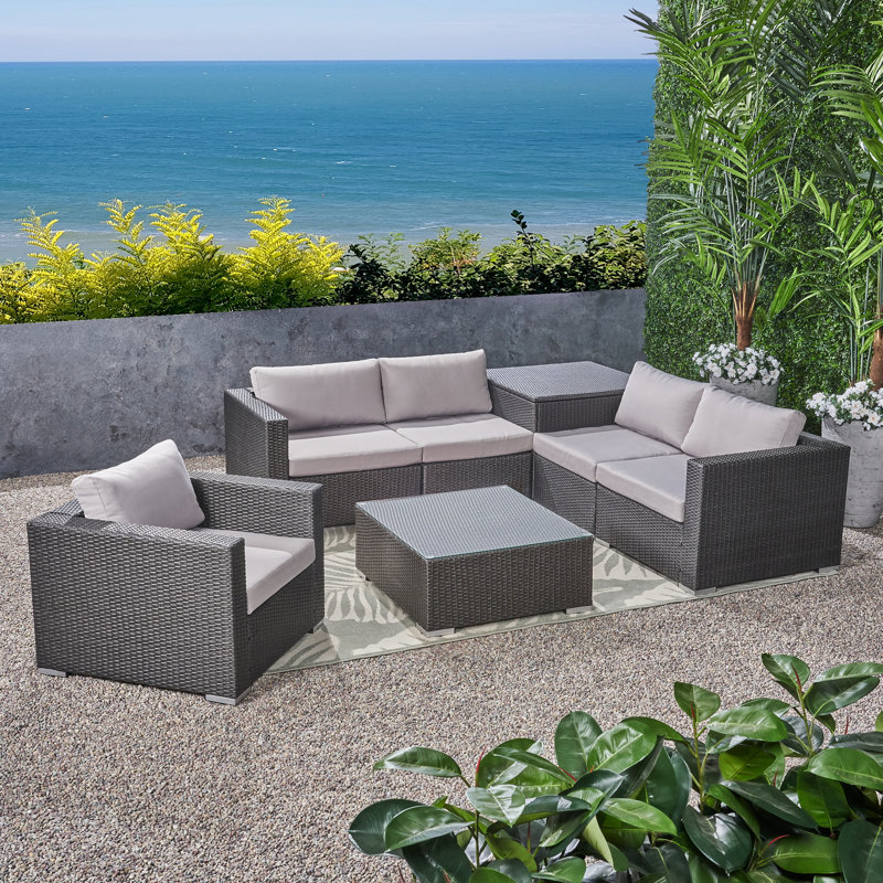 Paloalto 5 - Person Patio Conversation Set with Cushions