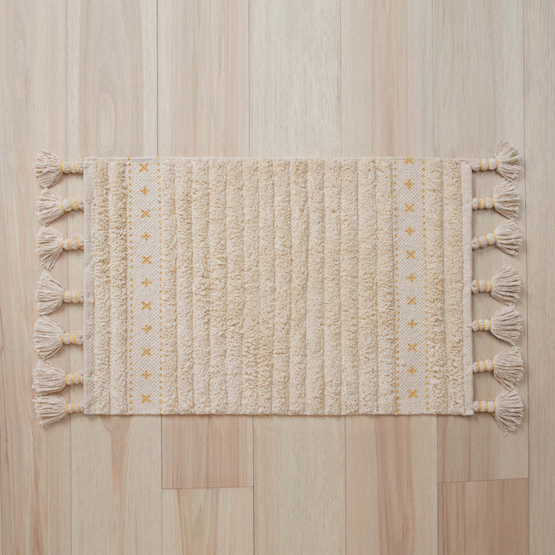 Lucky Brand Maharis Fringe Bath Rug, Ochre
