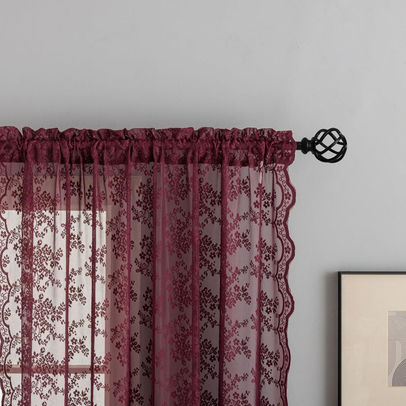 Rideaux en dentelle vintage transparents 84 po, 2 panneaux 52 L x 84 H pour salon et chambre