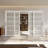 80 in. 5-Lite Frosted Glass Room Divider Sliding Closet Doors with Hardware & Handles-98097864
