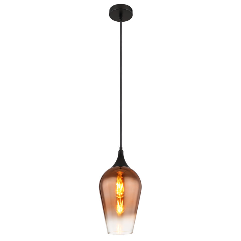 Charisa 1 - Light Matte Black Pendant, Copper-coloured
