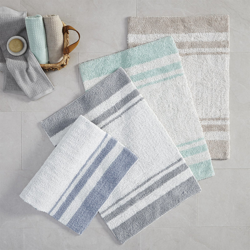 Reversible Bath Rug, Aqua, Rectangle 2'3" x 3'9"