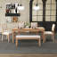 Ensemble de table de salle à manger extensible Vintage pour 6 avec 4 chaises et banc-939719326-939719392