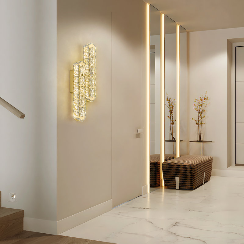 Applique murale moderne pour salle de bain Applique murale à meuble-lavabo à DEL en cristal ovale pour salle de bain, 2