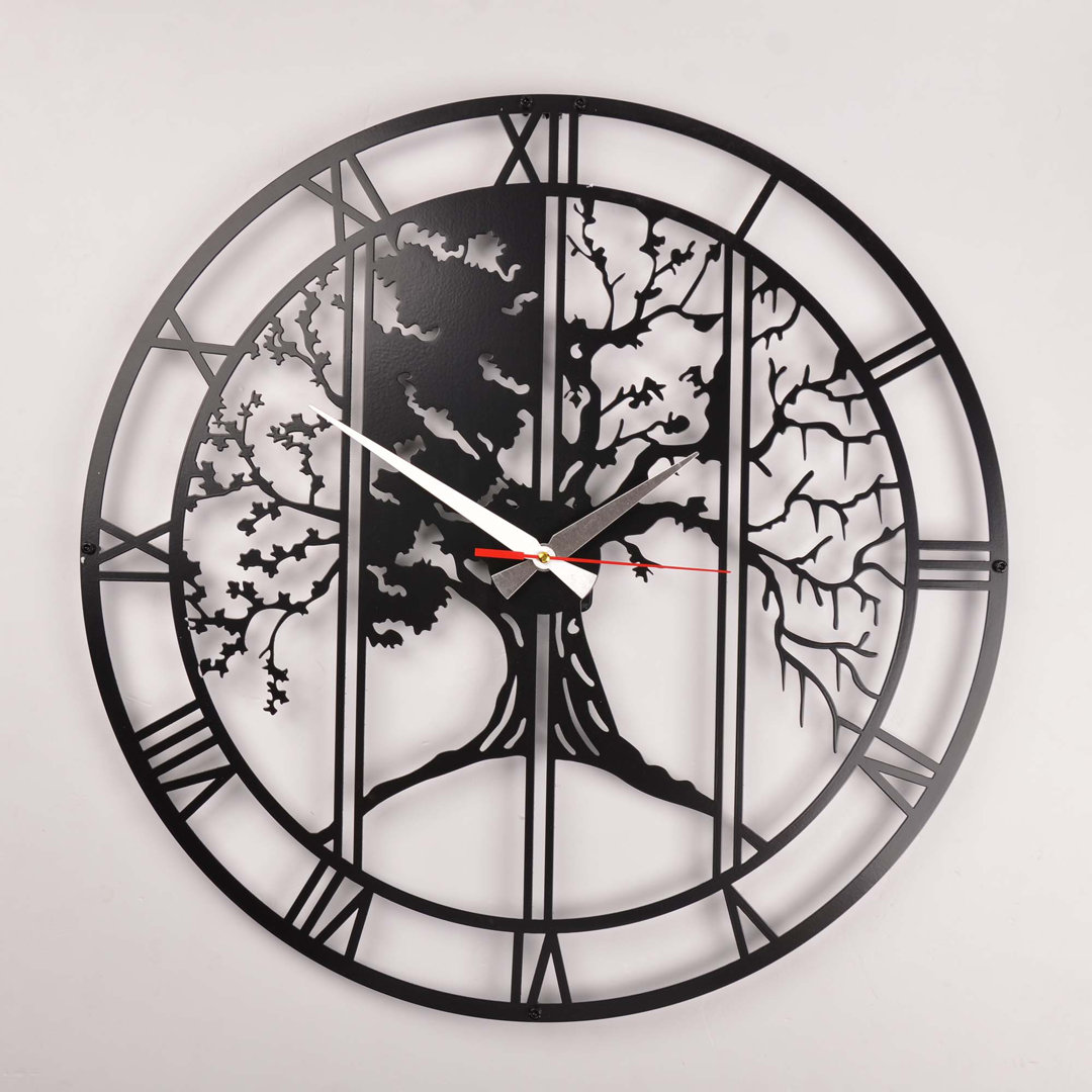 Analoge Wanduhr Tree Of Life 19,6 cm Geräuschlos