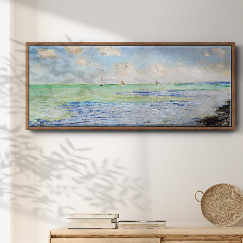 La mer à Pourville, 1882, H 8 po x l 20 po x P 1,5 po, Noyer
