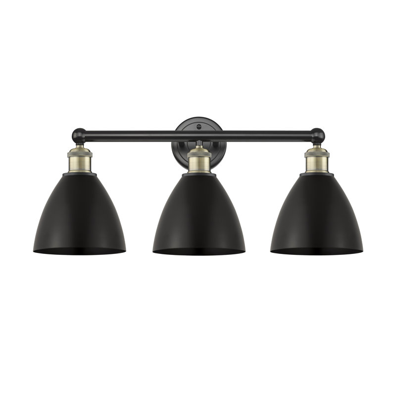 Éclairage pour meuble-lavabo 3 lumières Arpita, Laiton antique noir, Noir mat