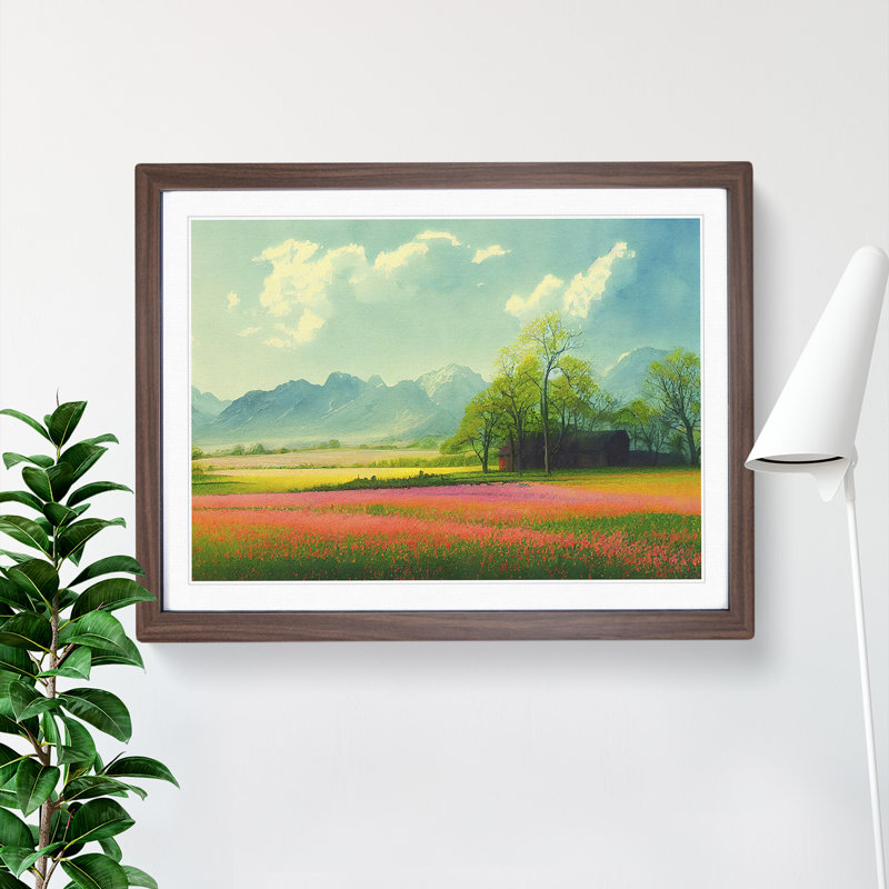 Spring Mountain View - Framed Print