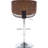 Gray Adjustable Swivel Bar Stool With Walnut - Finished , Curved , Metal Main Material, American Design Modern Height Frame, Padded Seat And Back, 21"L X 21"D 36 44"H