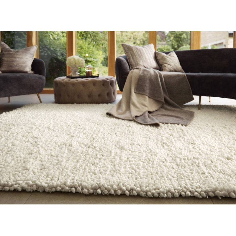 Hardin Solid Colour Wool Hand Woven Area Rug, Rectangle 120 x 170cm