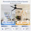 Ventilateur de plafond noir avec télécommande, conception sans lumière, ensemble de 48 pouces en double, moteur à courant continu réversible, télécommande à 6 vitesses