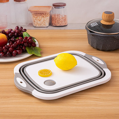 Foldable Multifunctional Colander And Cutting Board Combo For Kitchen Prep