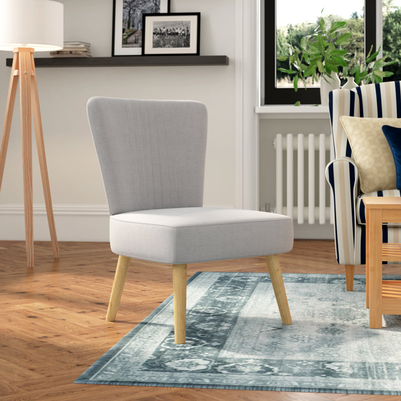 Manford Upholstered Slipper Chair, Light Grey