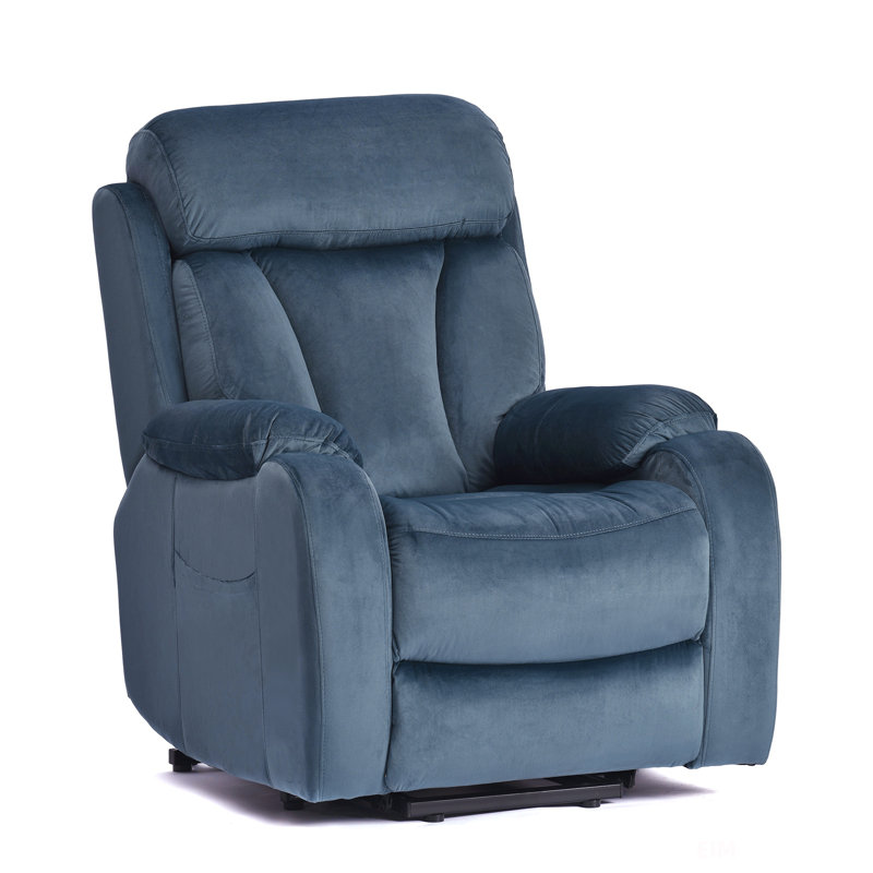 Fauteuil inclinable électrique, Velours bleu marine