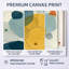 «Minimalist Meditation Stone Collage II», ensemble de 3 toiles abstraites bleues Mid-Century-129076968-129076971