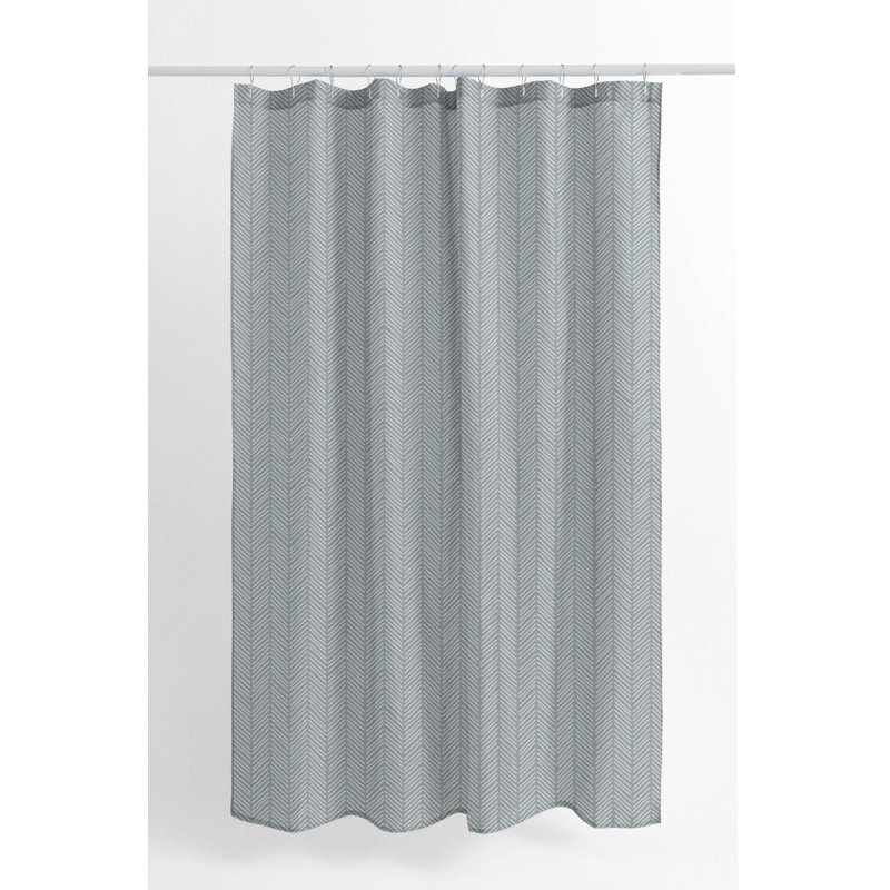 Chevron Stripe Ultra-Thin Lightweight Shower Curtain, Blue/Slate Blue Chevron / Zig Zag 2