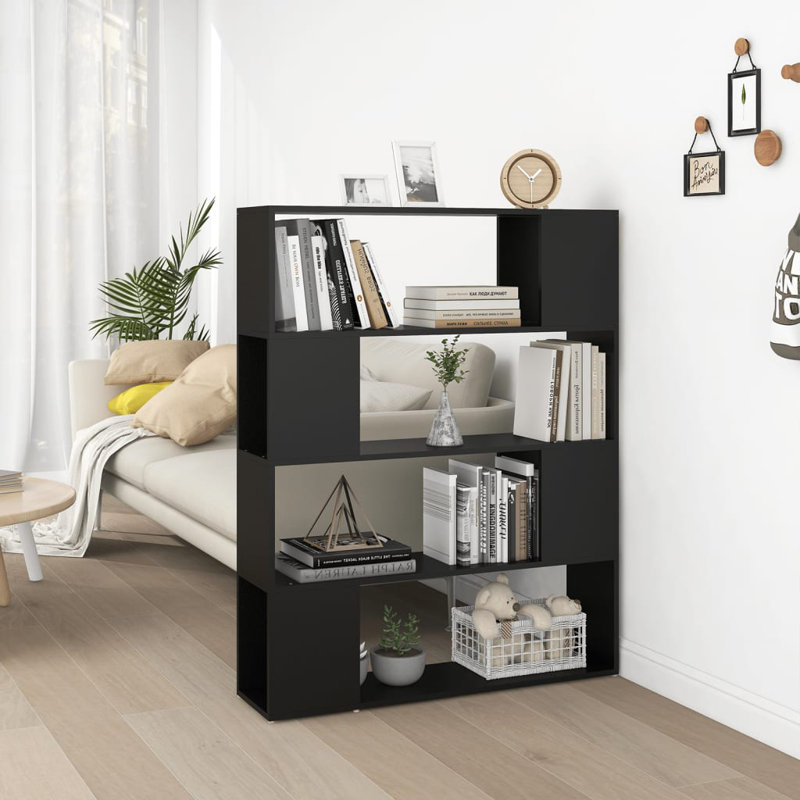Cashden 124.5cm H x 100cm W Library Bookcase, Black