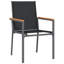 6 chaises de jardin Brayden Studio noires 21,7 x 24,2 x 35,4 en polyester enduit de PVC et acier