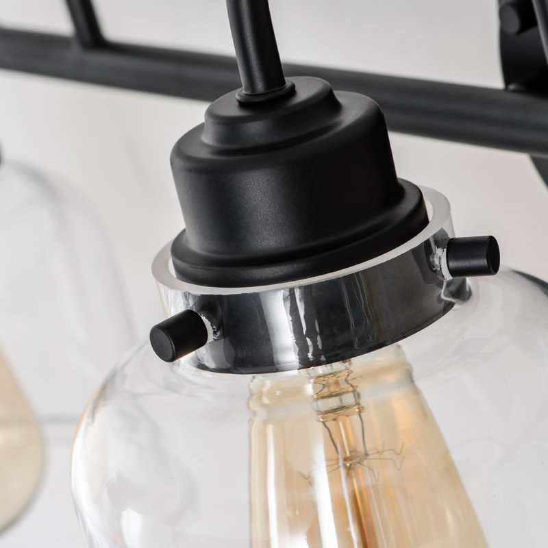 Éclairage pour meuble-lavabo moderne à intensité variable 3 lumières avec abat-jour en verre transparent 24 po Juliann