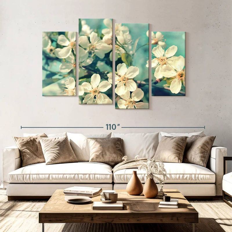 White Sakura, 54" H x 84" W
